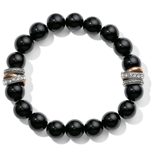 Brighton Neptune's Rings Black Agate Stretch Bracelet - Gals on and off the Green