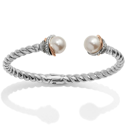 Brighton Neptune's Rings Pearl Open Hinged Bangle - Gals on and off the Green